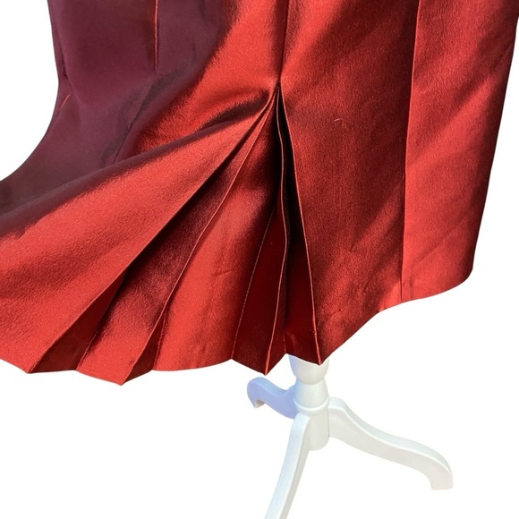 Tahari Sheath Cocktail Silk Blend Dress Size 6 Garnet Red Wedding Guest Party - Picture 7 of 13